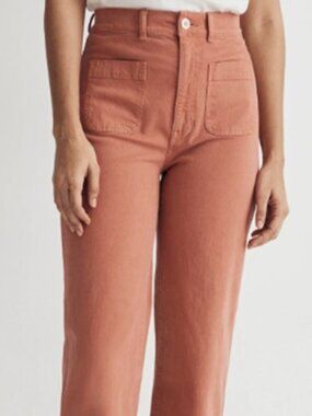 Coastal Grandma 70s Retro Madewell Emmett 2.0 Wide-leg Crop Pants Dried Rose T30